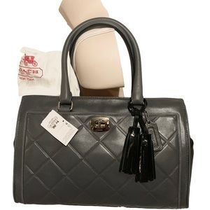 COACH 25828 BLACK MULTI CHELSEA QUILTED LEATHER SATCHEL MSRP $398  Approx. 13.5L